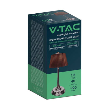 Lampada LED da Tavolo 15W Touch 3in1 con Batteria USB-C Marrone