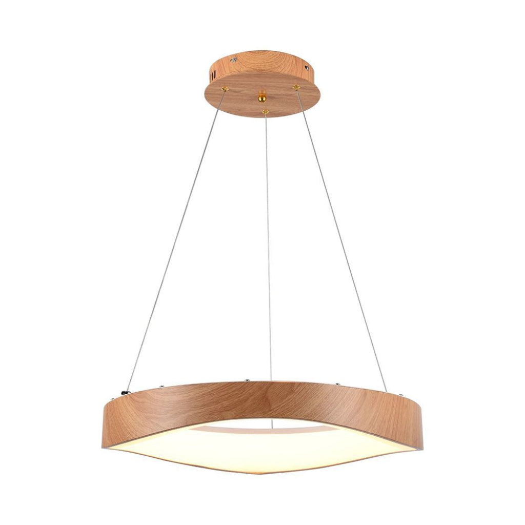 Lampadario LED sospeso 25W circolare colore legno 3000K – Ø500mm