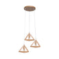 Triangular wooden pendant light E27x3 max 40W – H1200mm