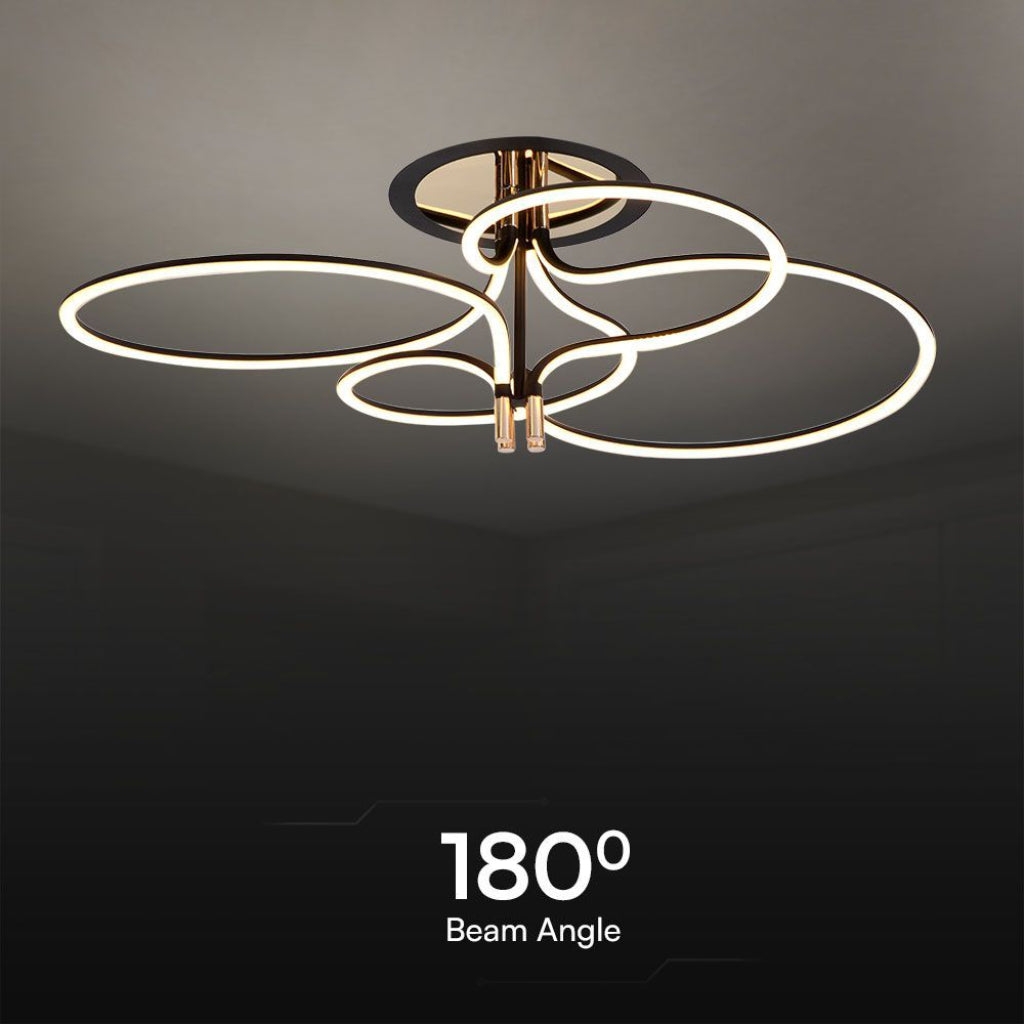 LED Deckenleuchte 36W schwarz und gold modern mit warmweißem Licht 3000K