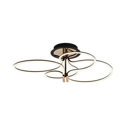 LED Deckenleuchte 36W schwarz und gold modern mit warmweißem Licht 3000K