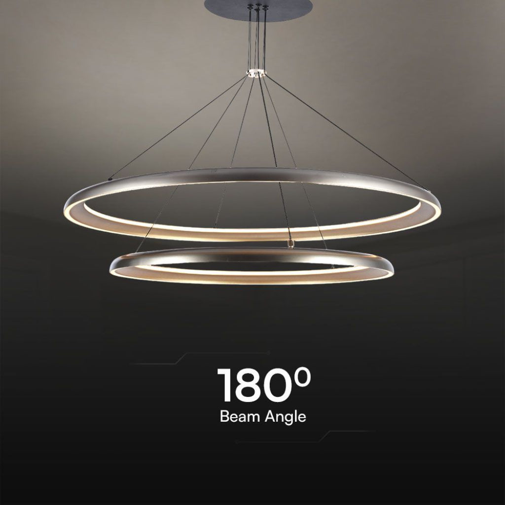Moderne LED-Pendelleuchte 65W Champagner-Grau 3000K – Elegantes Design