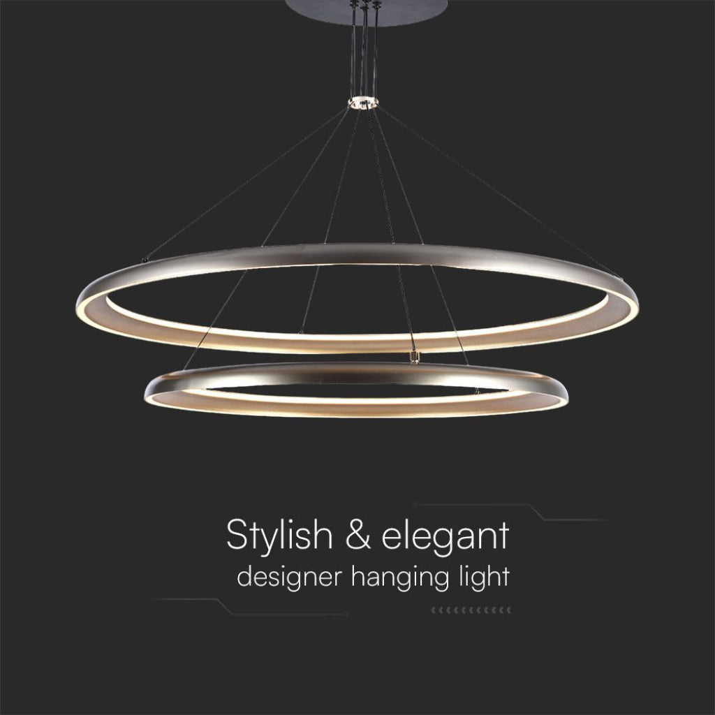Moderne LED-Pendelleuchte 65W Champagner-Grau 3000K – Elegantes Design