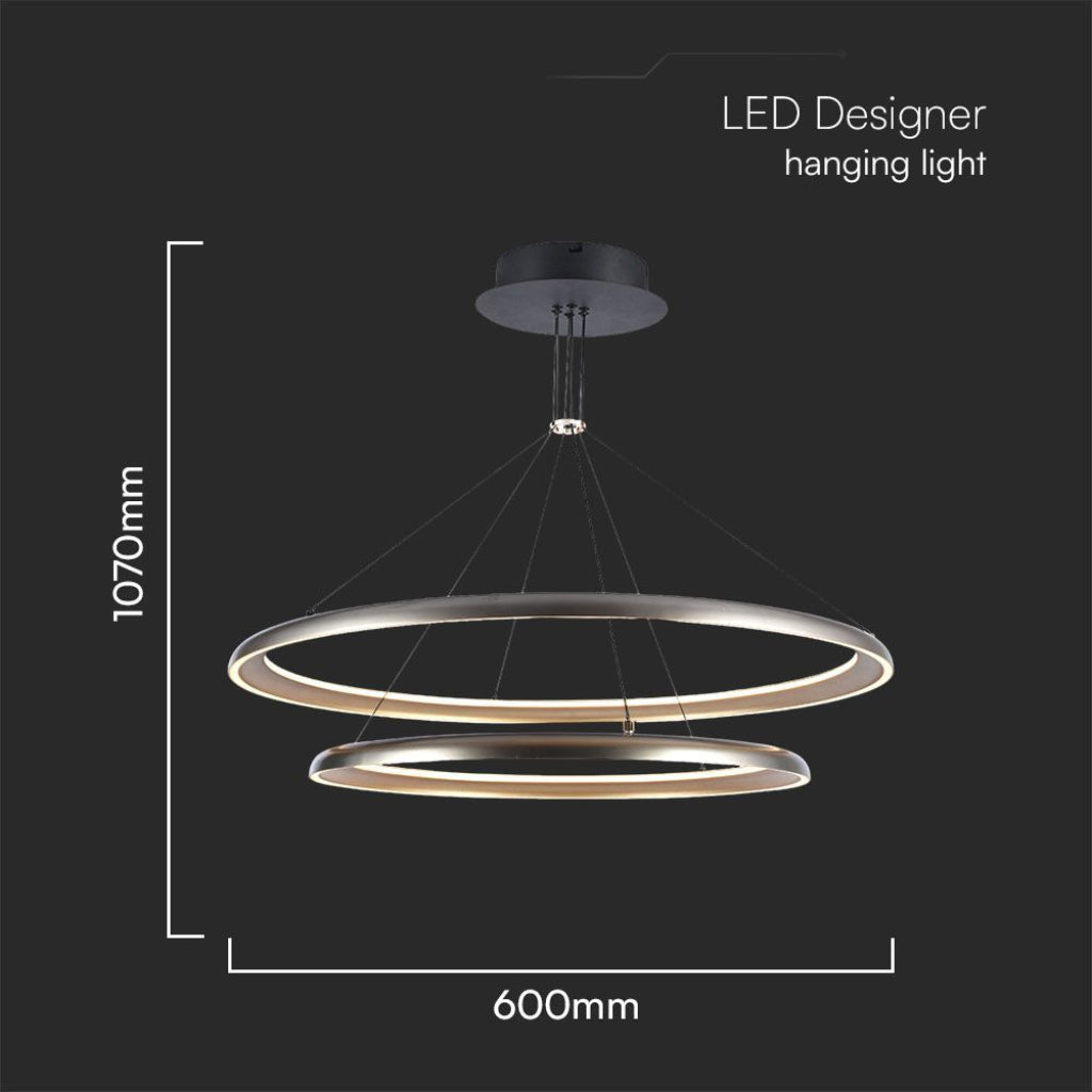 Moderne LED-Pendelleuchte 65W Champagner-Grau 3000K – Elegantes Design