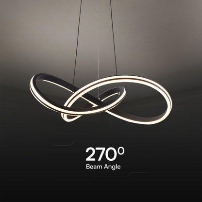 Moderne LED-Pendelleuchte 40W schwarz aus Metall mit CCT 3in1 Licht