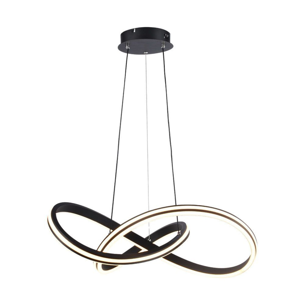 Moderne LED-Pendelleuchte 40W schwarz aus Metall mit CCT 3in1 Licht