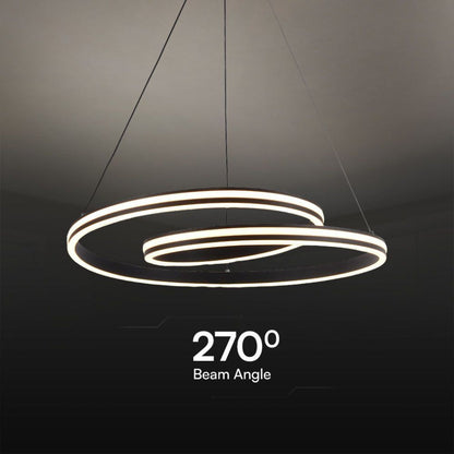 Lampadario LED moderno 40W nero in metallo con luce CCT 3in1 – H1160x600mm