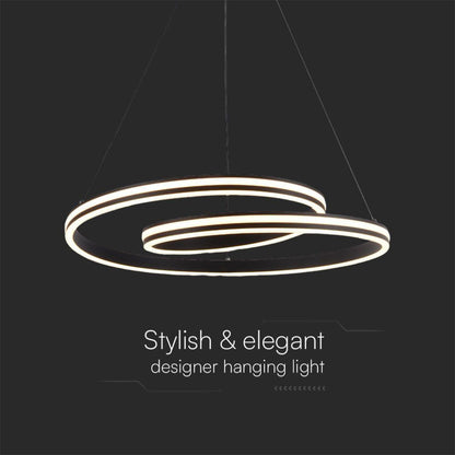 Lampadario LED moderno 40W nero in metallo con luce CCT 3in1 – H1160x600mm