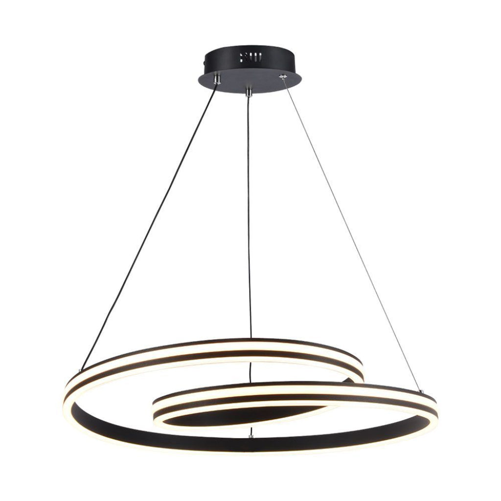 Lampadario LED moderno 40W nero in metallo con luce CCT 3in1 – H1160x600mm