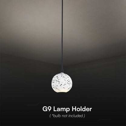 LED-Pendelleuchte mit G9-Fassung – Marmor, Schwarz