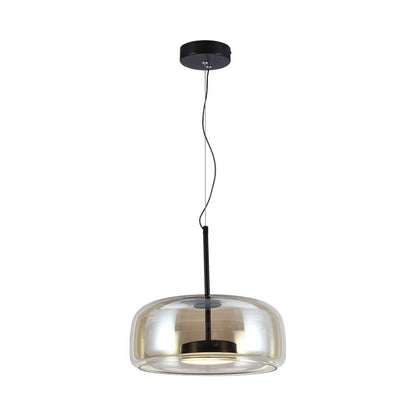 Lampada a Sospensione LED 6 W in Metallo e Vetro – Nero/ambra