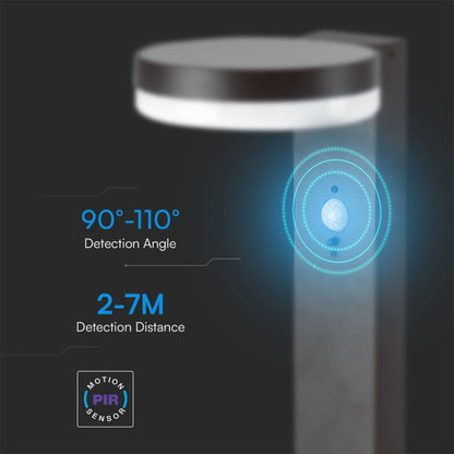 Piantana Solare LED 5.5W con Sensore PIR IP54 Luce Calda 3000K