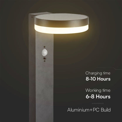 Piantana Solare LED 5.5W con Sensore PIR IP54 Luce Calda 3000K