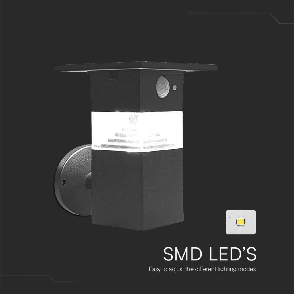 Lampada LED Solare da Giardino 3W con Sensore PIR 3000K IP54