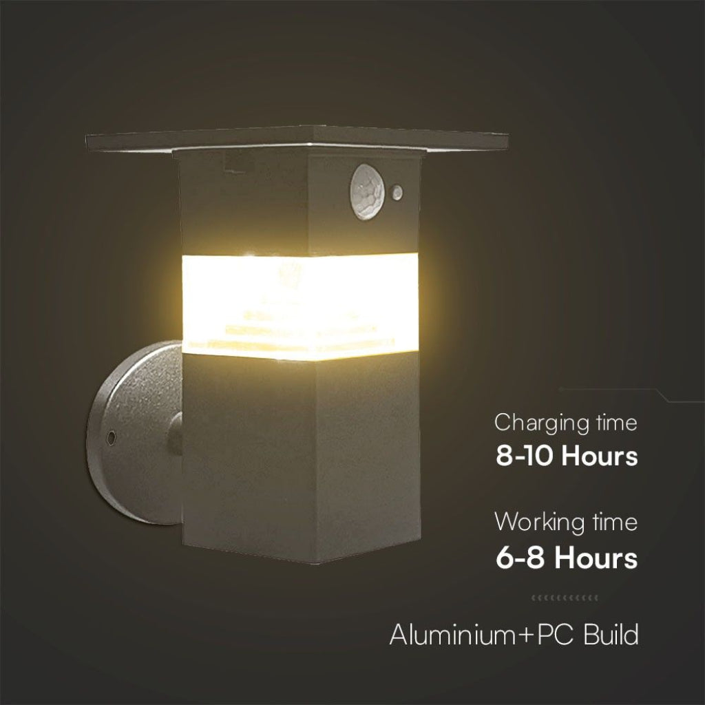 Lampada LED Solare da Giardino 3W con Sensore PIR 3000K IP54