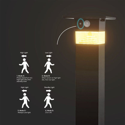 Solar-LED-Gartenstandleuchte 3W mit PIR-Sensor 3000K IP54
