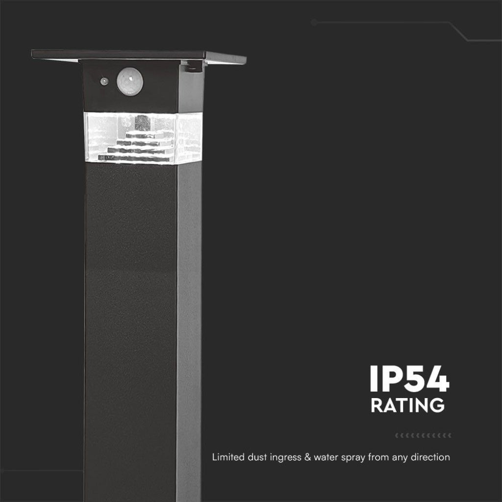 Solar-LED-Gartenstandleuchte 3W mit PIR-Sensor 3000K IP54