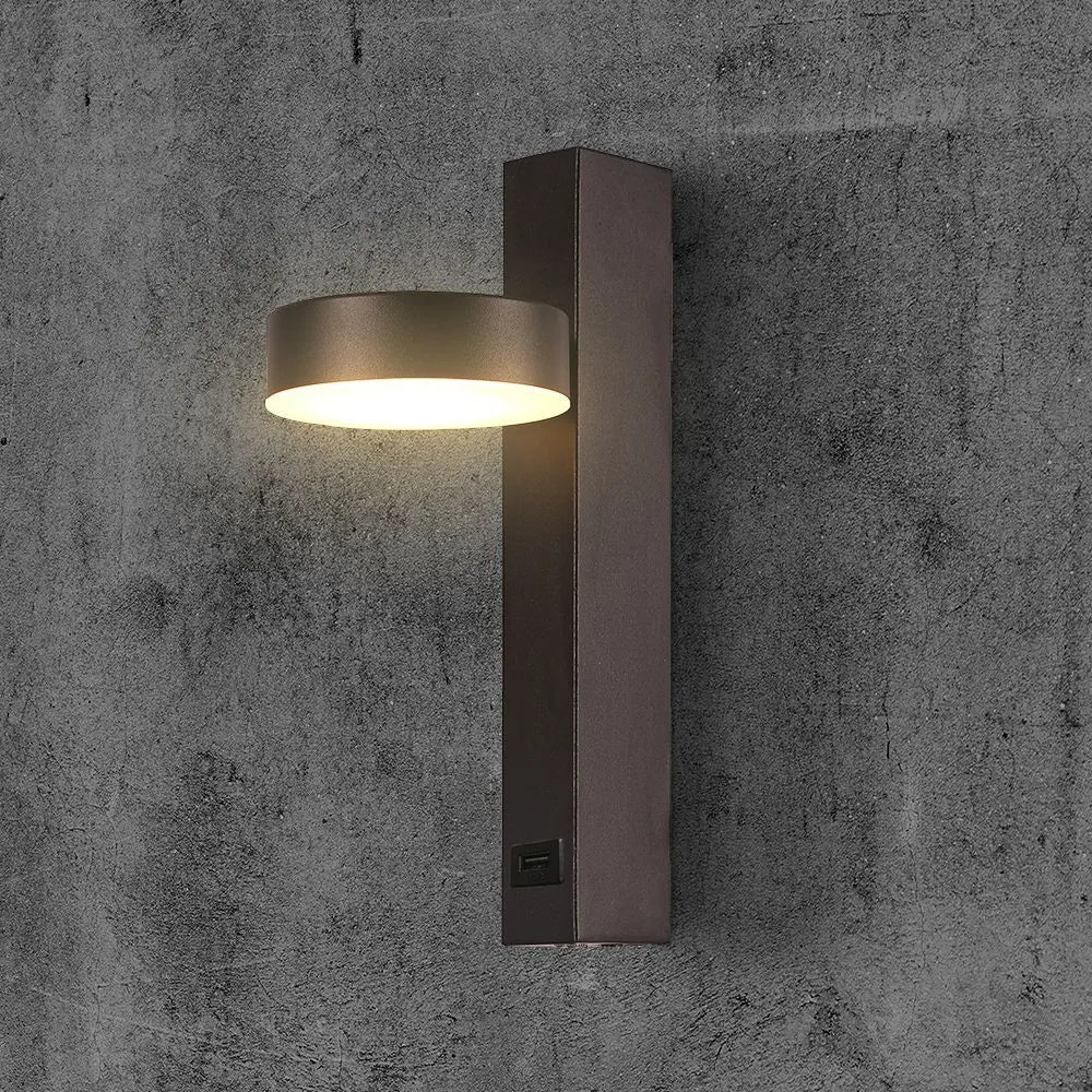 LED-Wandleuchte V-TAC 8 W USB 3000 K – Rundes Design Schwarz