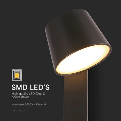 V-TAC LED-Wandleuchte 8 W USB 3000 K Dimmbar – Metall Schwarz