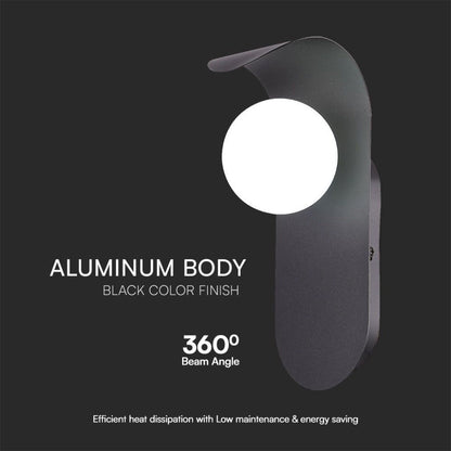 LED Wandleuchte mit G9-Fassung – Metall und schwarzes Glas