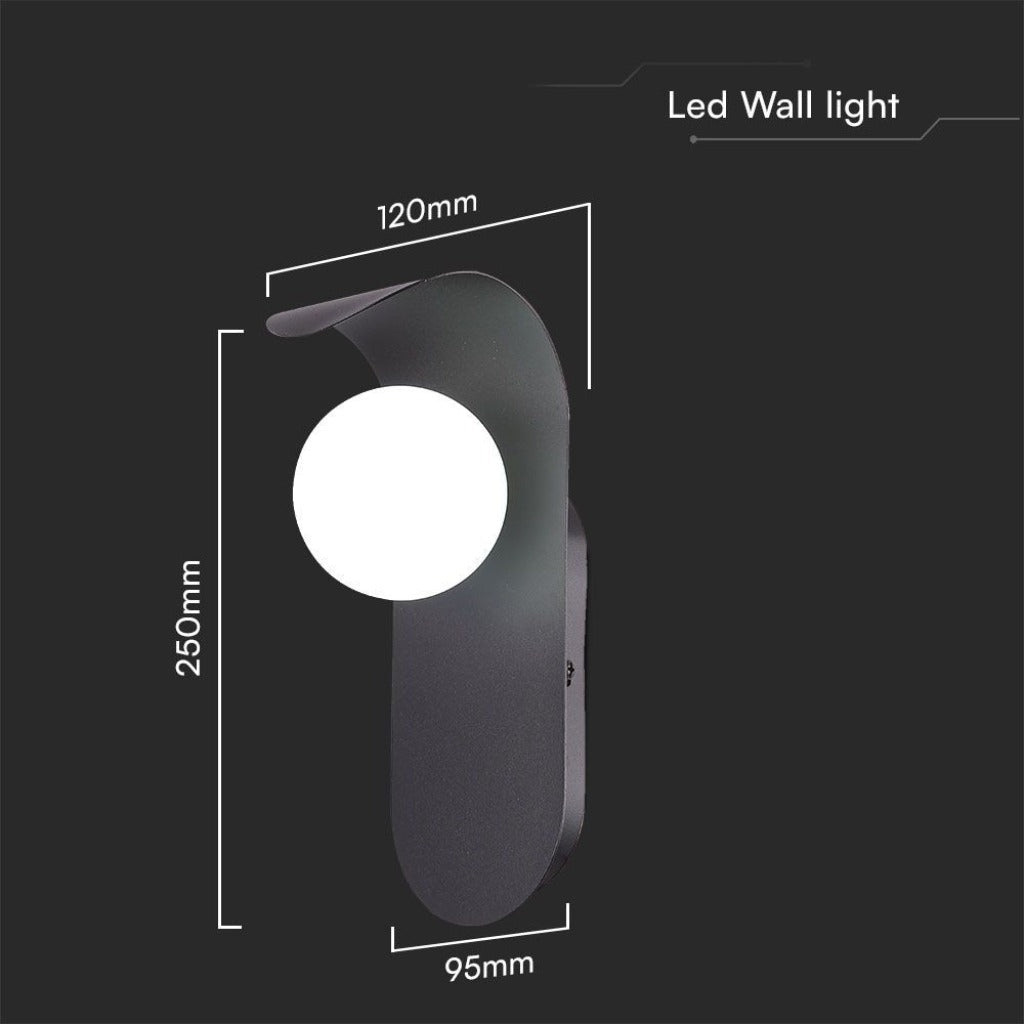 LED Wandleuchte mit G9-Fassung – Metall und schwarzes Glas