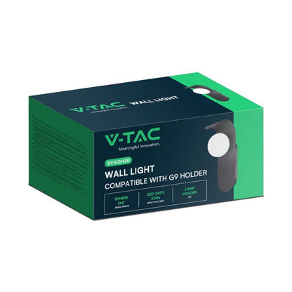LED Wandleuchte mit G9-Fassung – Metall und schwarzes Glas