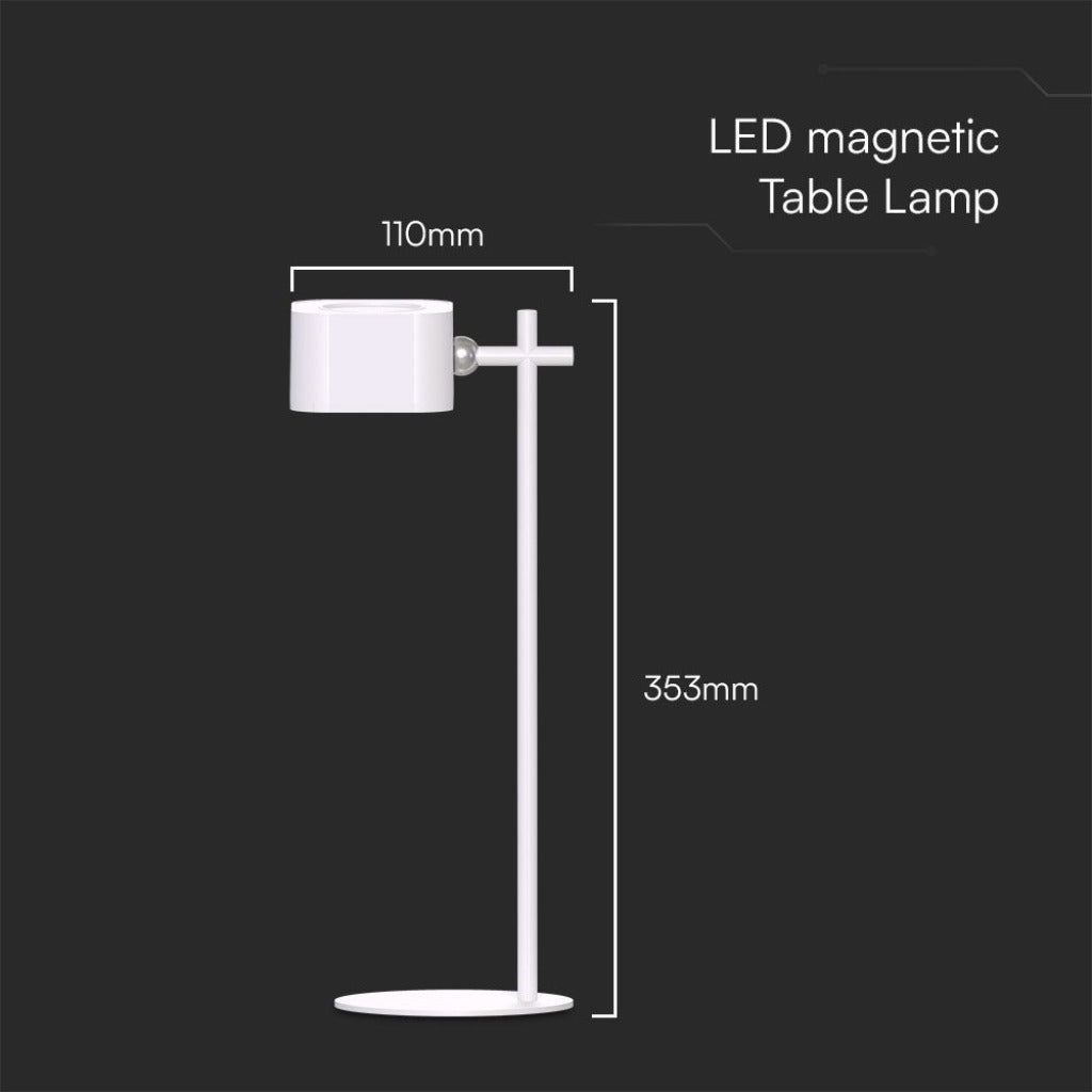 Lampada LED da Tavolo Magnetica 3W Ricaricabile USB‑C Bianca