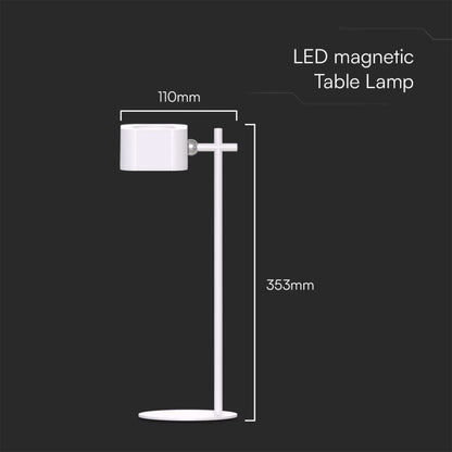 Lampada LED da Tavolo Magnetica 3W Ricaricabile USB‑C Bianca