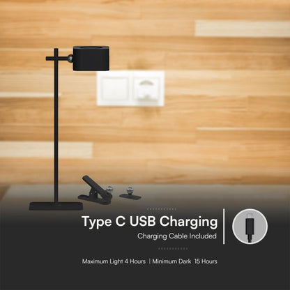 LED Tischleuchte magnetisch 3W USB-C wiederaufladbar Schwarz