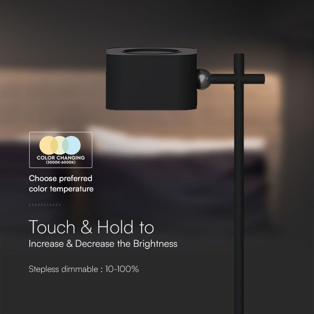 LED Tischleuchte magnetisch 3W USB-C wiederaufladbar Schwarz