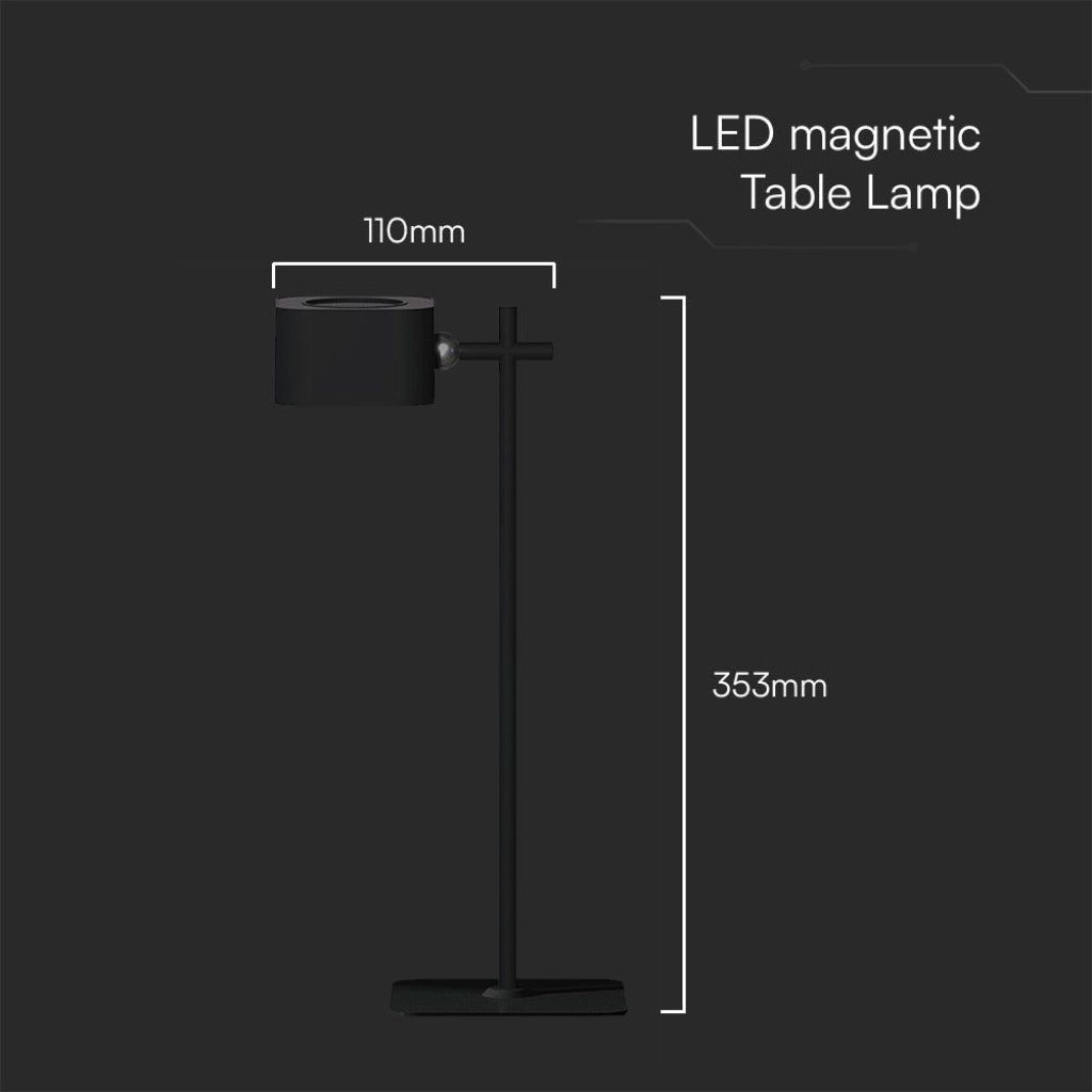 LED Tischleuchte magnetisch 3W USB-C wiederaufladbar Schwarz