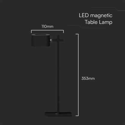 LED Tischleuchte magnetisch 3W USB-C wiederaufladbar Schwarz
