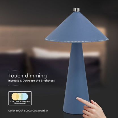LED-Tischleuchte 3W Blau Wiederaufladbar Touch Dimmer 3in1