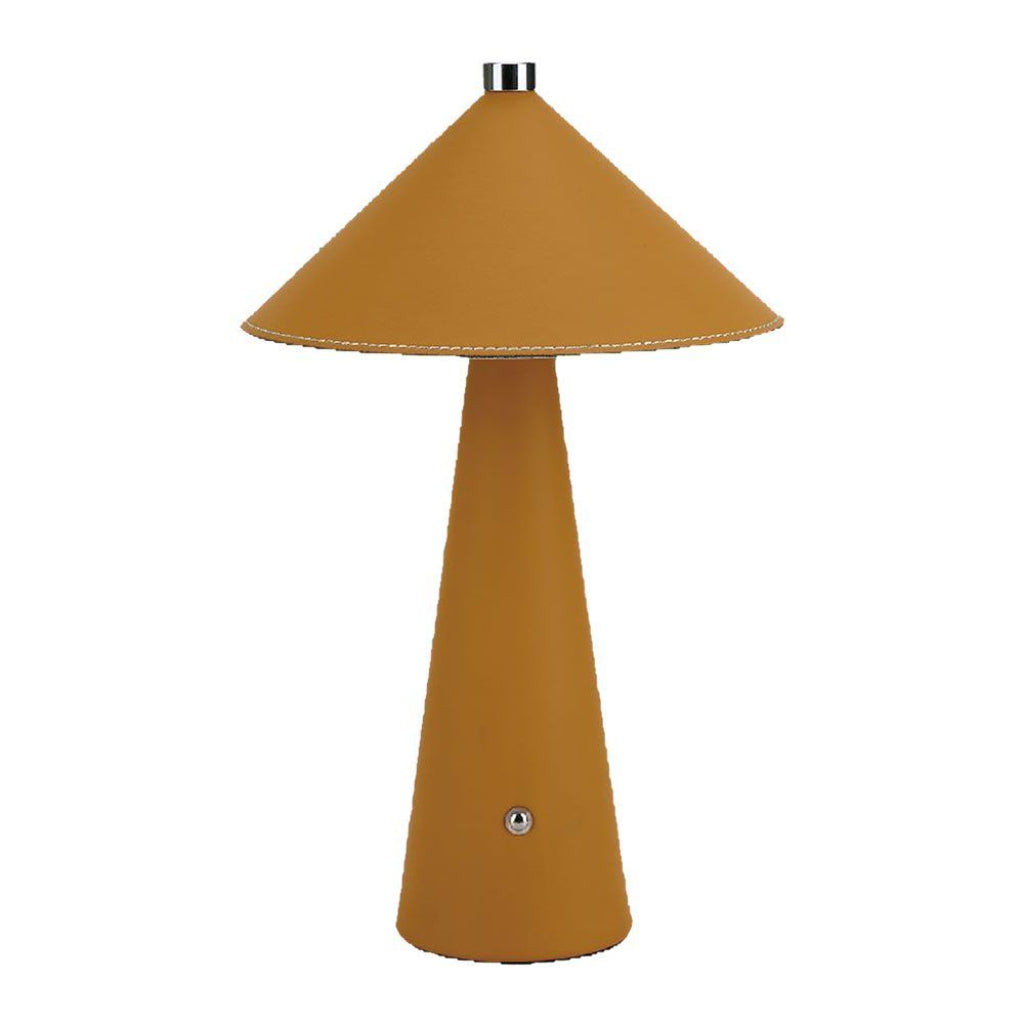 LED-Tischleuchte 3W Wiederaufladbar Touch USB‑C Gelb Leder