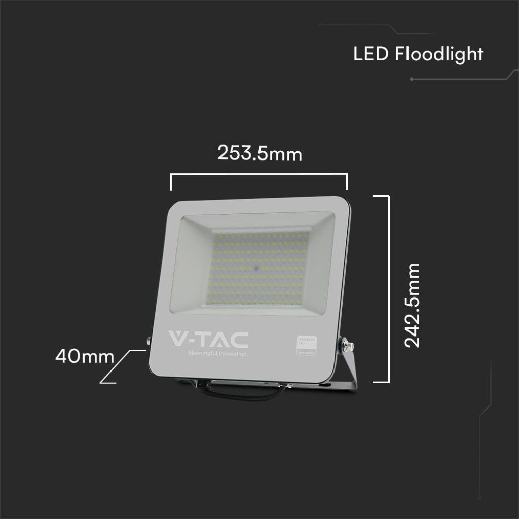 Faro LED 100W Chip Samsung Nero 6400K IP65 con Cavo 1m