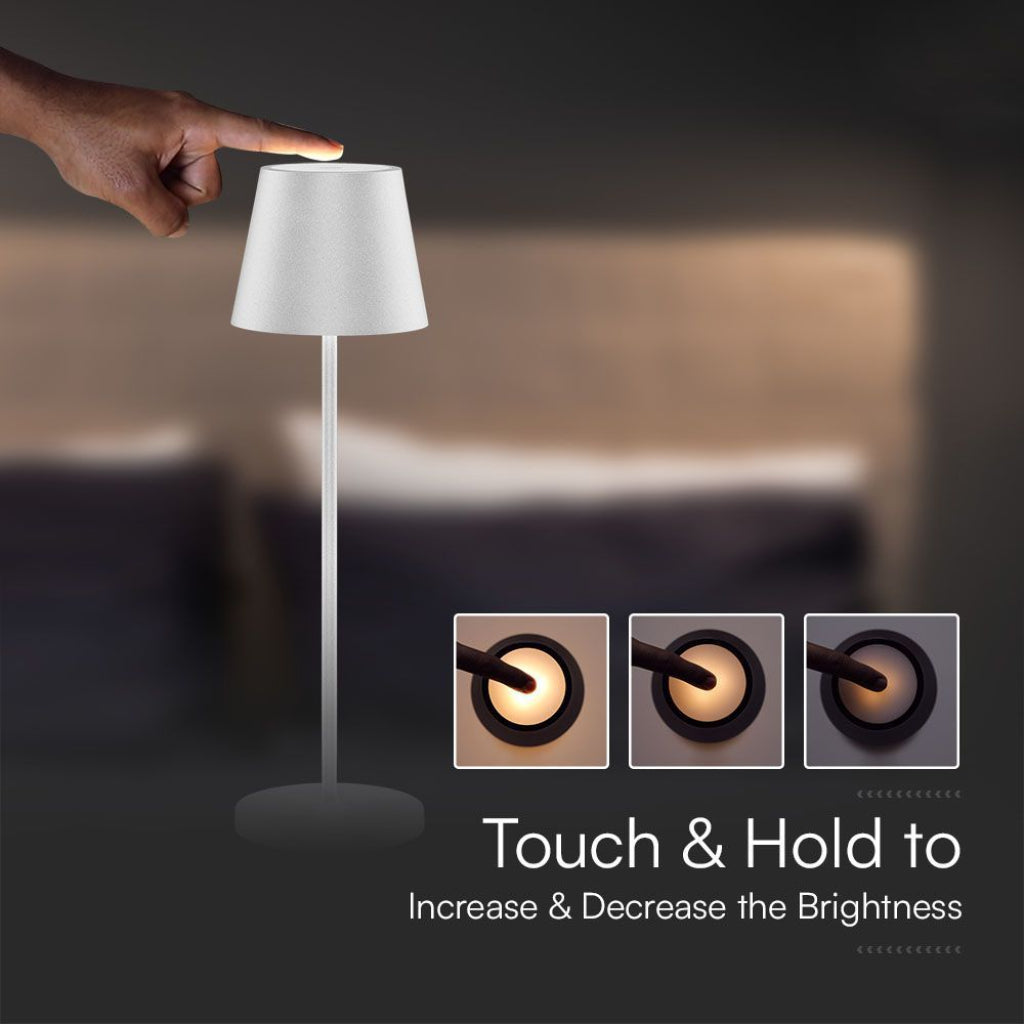 Lampada LED da Tavolo 15W Bianca con Dimmer Touch e Ricarica Wireless