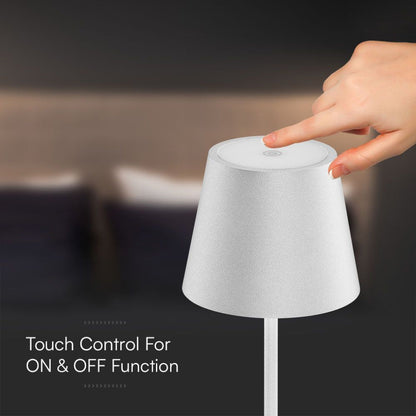 Lampada LED da Tavolo 15W Bianca con Dimmer Touch e Ricarica Wireless