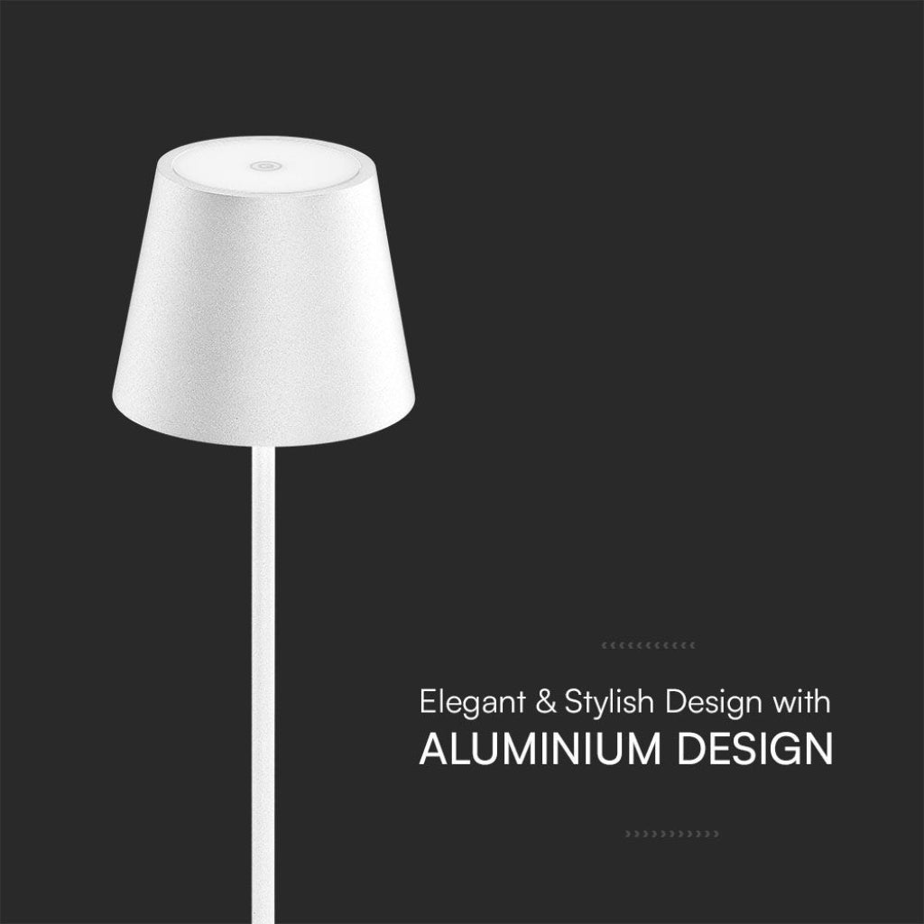Lampada LED da Tavolo 15W Bianca con Dimmer Touch e Ricarica Wireless