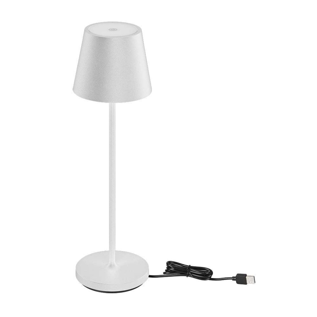 Lampada LED da Tavolo 15W Bianca con Dimmer Touch e Ricarica Wireless