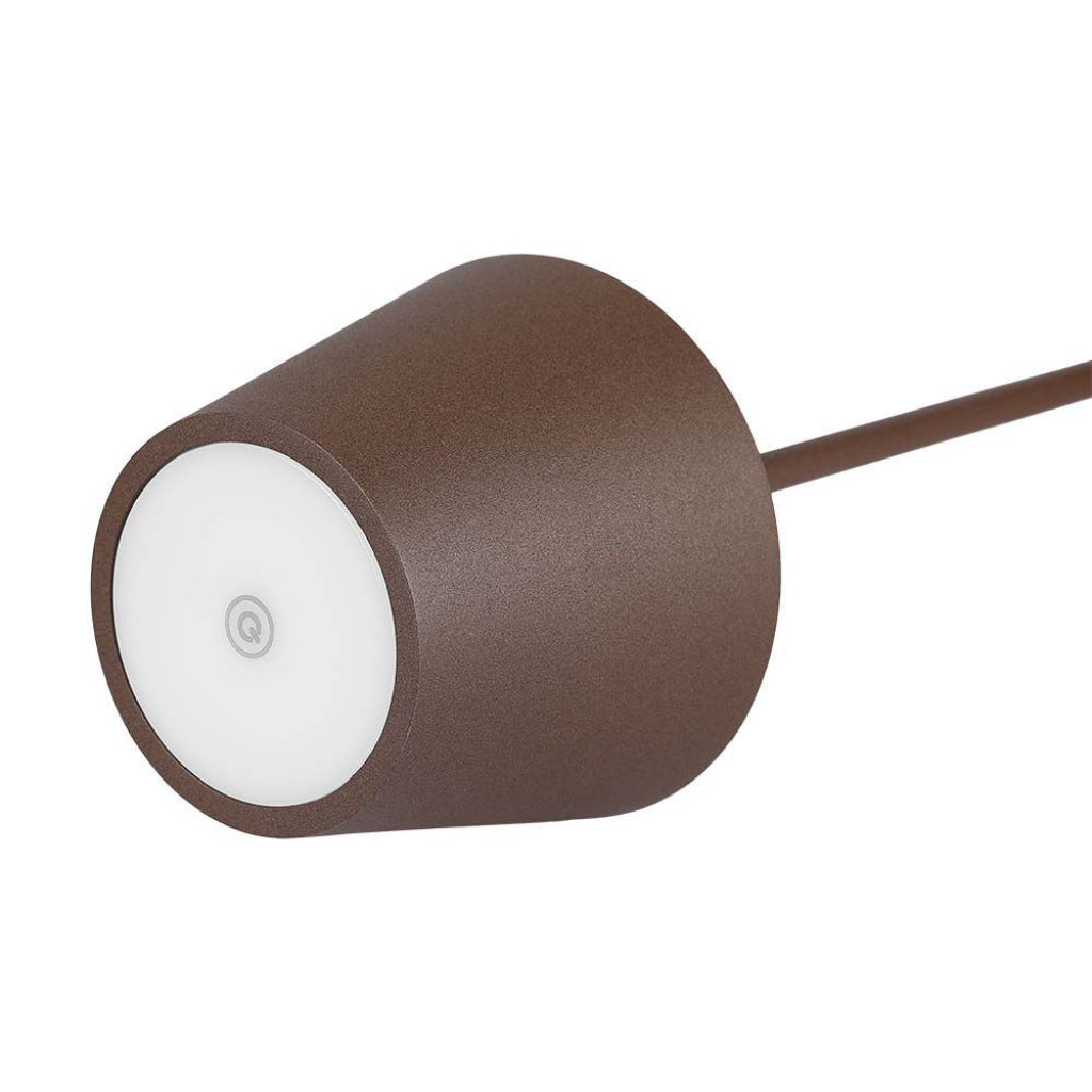 LED-Tischleuchte 15W Corten mit Touch-Dimmer und kabelloser Ladefunktion