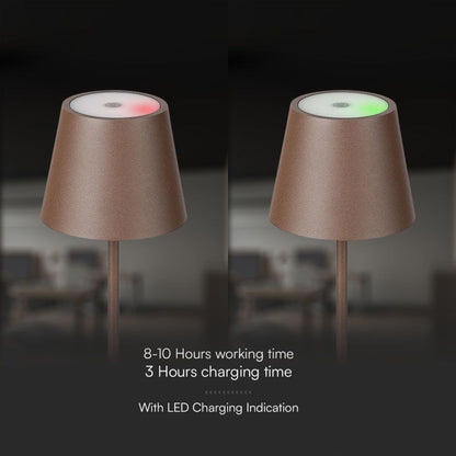 LED-Tischleuchte 15W Corten mit Touch-Dimmer und kabelloser Ladefunktion