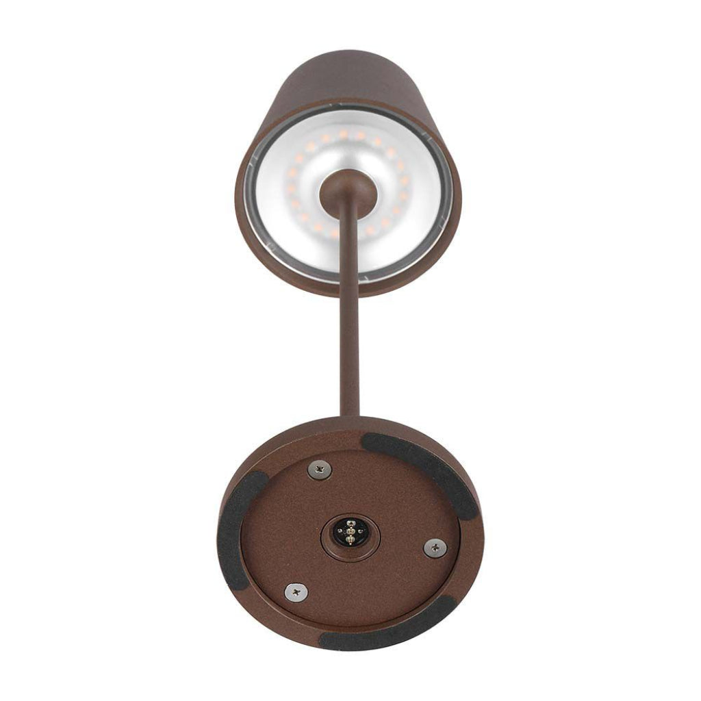 LED-Tischleuchte 15W Corten mit Touch-Dimmer und kabelloser Ladefunktion
