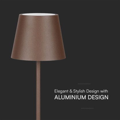 LED-Tischleuchte 15W Corten mit Touch-Dimmer und kabelloser Ladefunktion