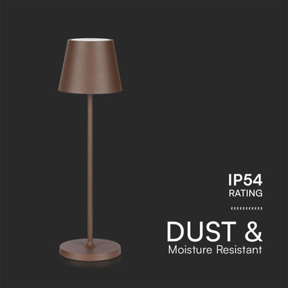 LED-Tischleuchte 15W Corten mit Touch-Dimmer und kabelloser Ladefunktion