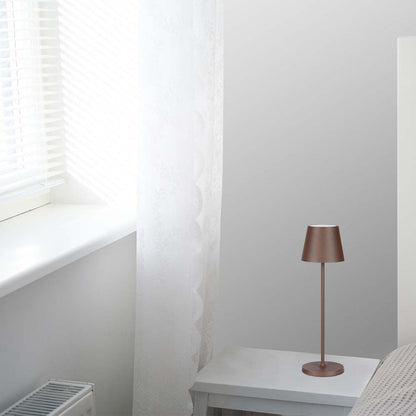 LED-Tischleuchte 15W Corten mit Touch-Dimmer und kabelloser Ladefunktion