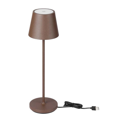 LED-Tischleuchte 15W Corten mit Touch-Dimmer und kabelloser Ladefunktion