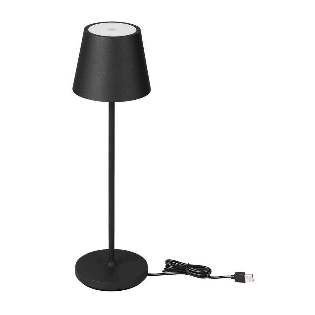 Lampada LED da Tavolo 15W Nera Dimmerabile con Ricarica Wireless