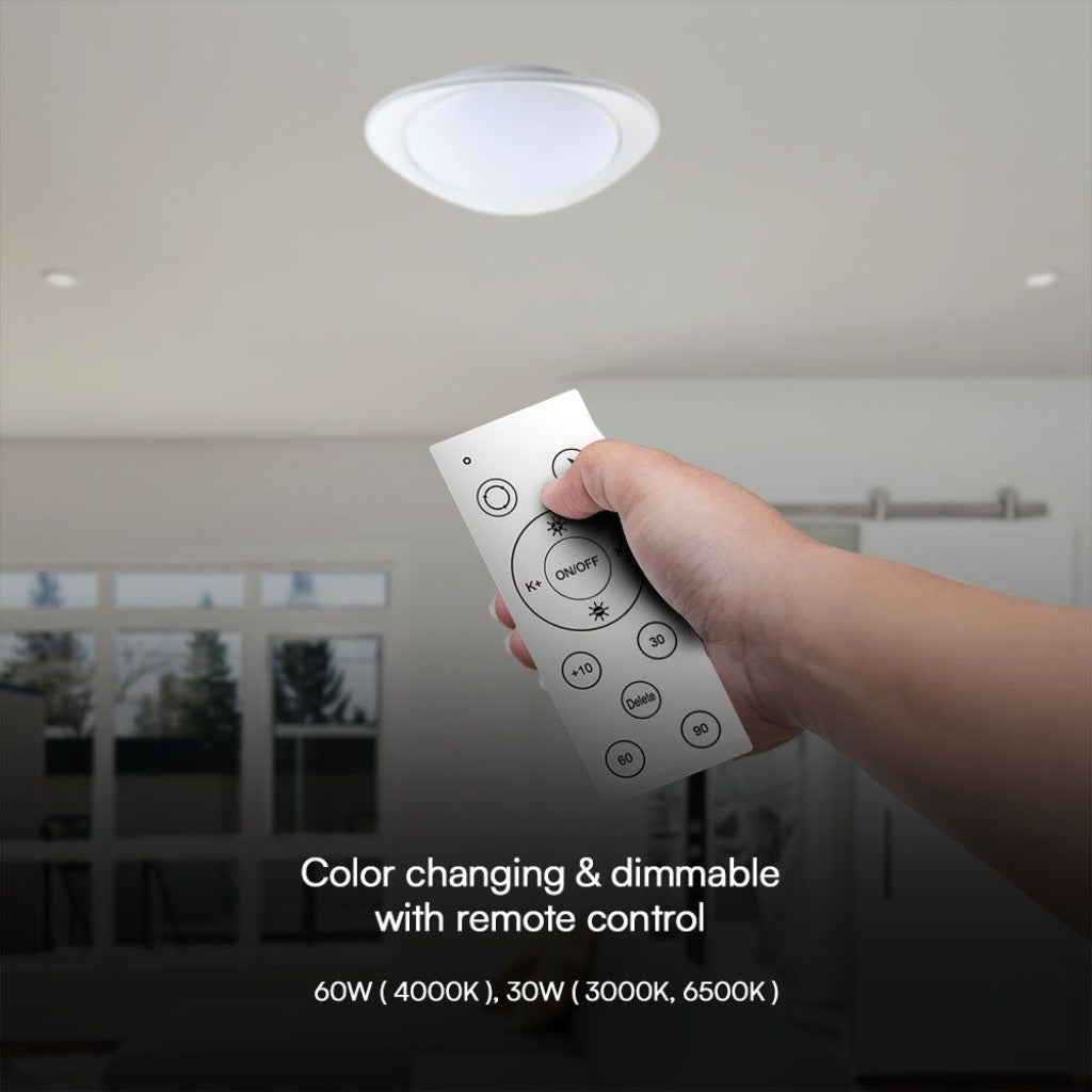 Plafoniera LED 60 W Rotonda con Telecomando CCT 3000–6500 K