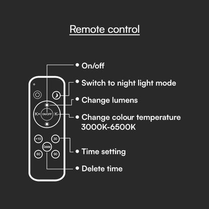 Plafoniera LED 60 W Rotonda con Telecomando CCT 3000–6500 K