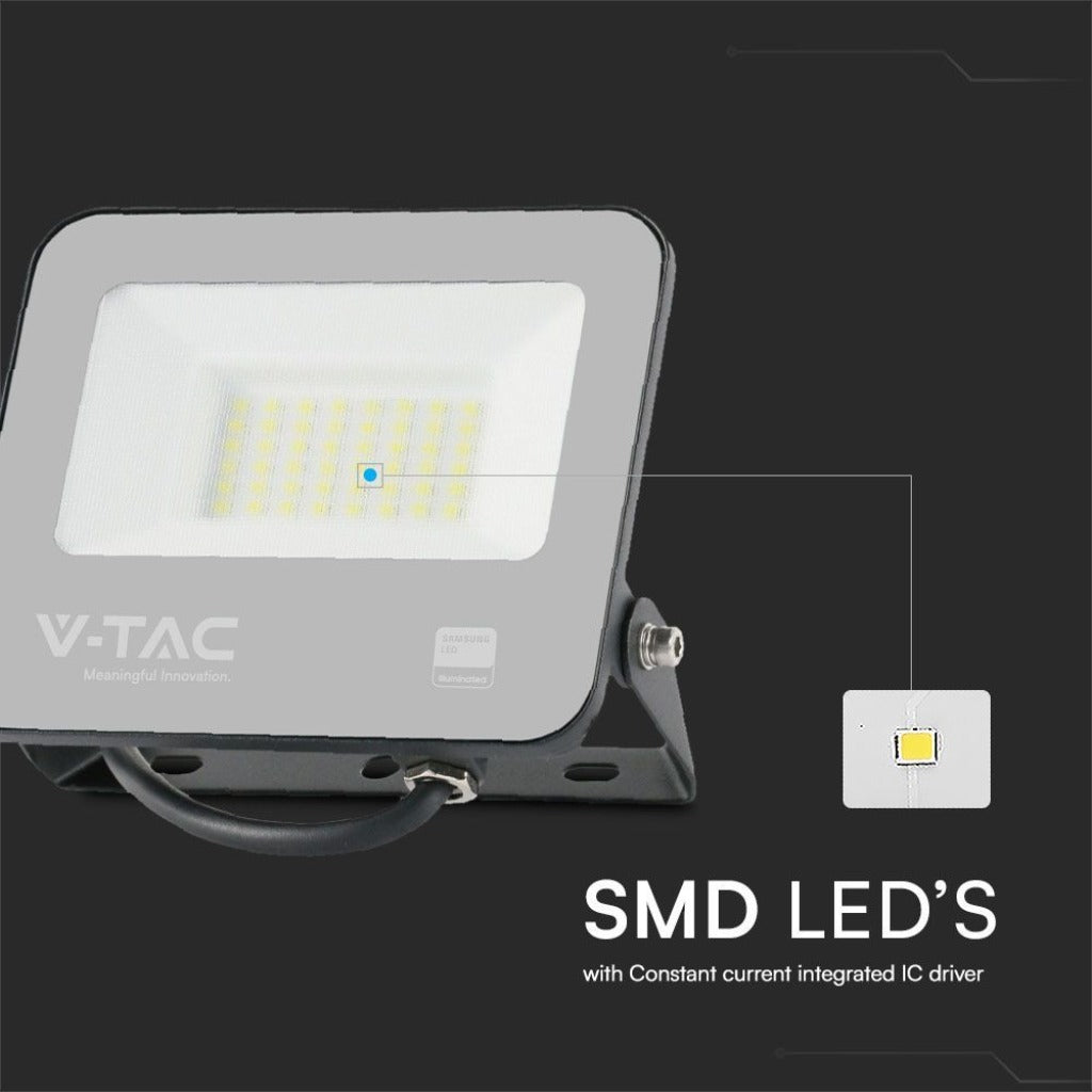 LED-Fluter 30 W SMD Samsung – Schwarz, 3000 K, IP65